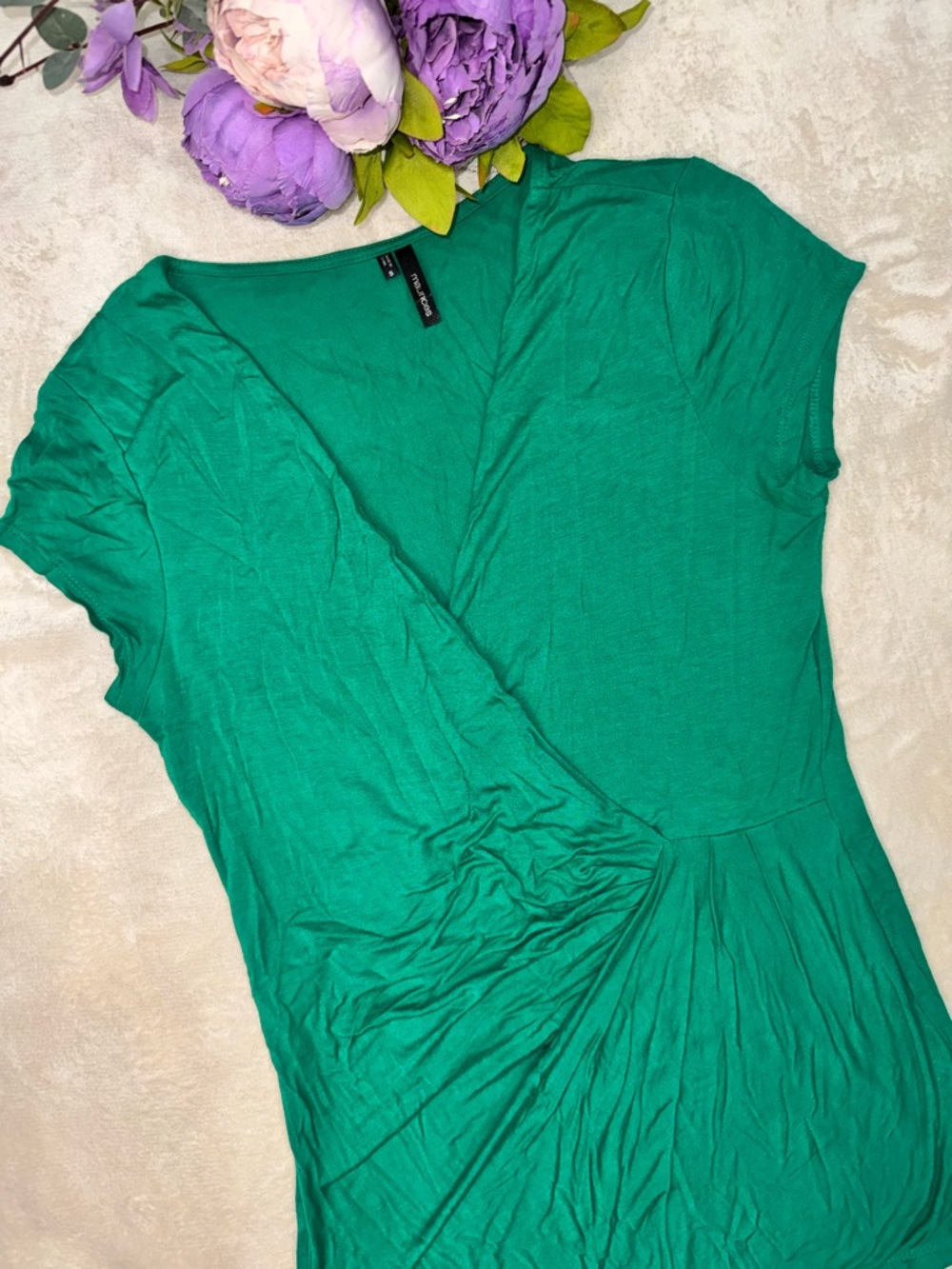 Maurice’s Green Surplice Short Sleeve Top